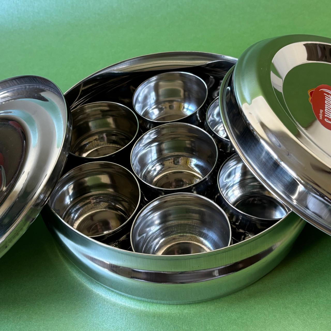 Bulging Masala box -Anjaraipetti | Stainless steel – Annams Shop
