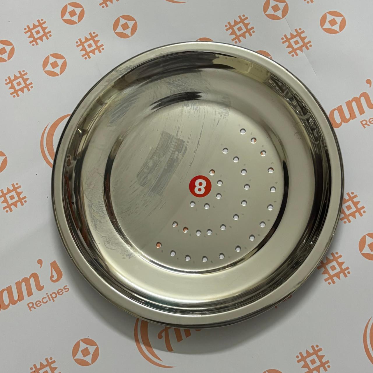 Rice pot strainer plate in stainless steel
