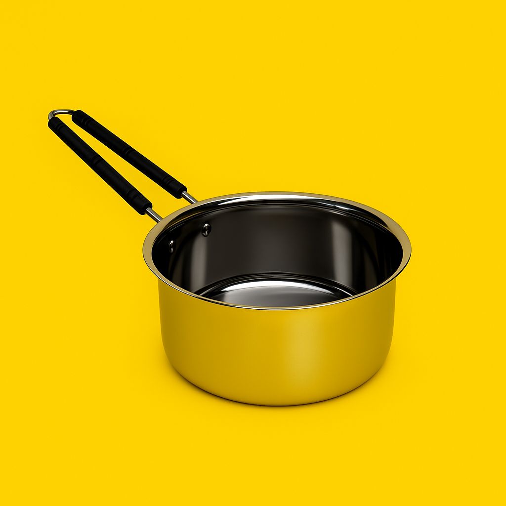 Saucepan heavy duty in stainless steel