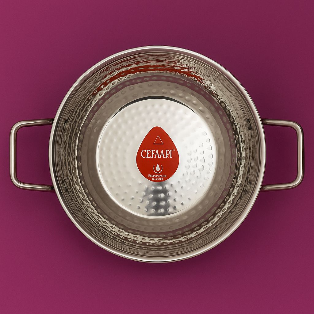 Dotted frying pan / Kadai in stainless steel