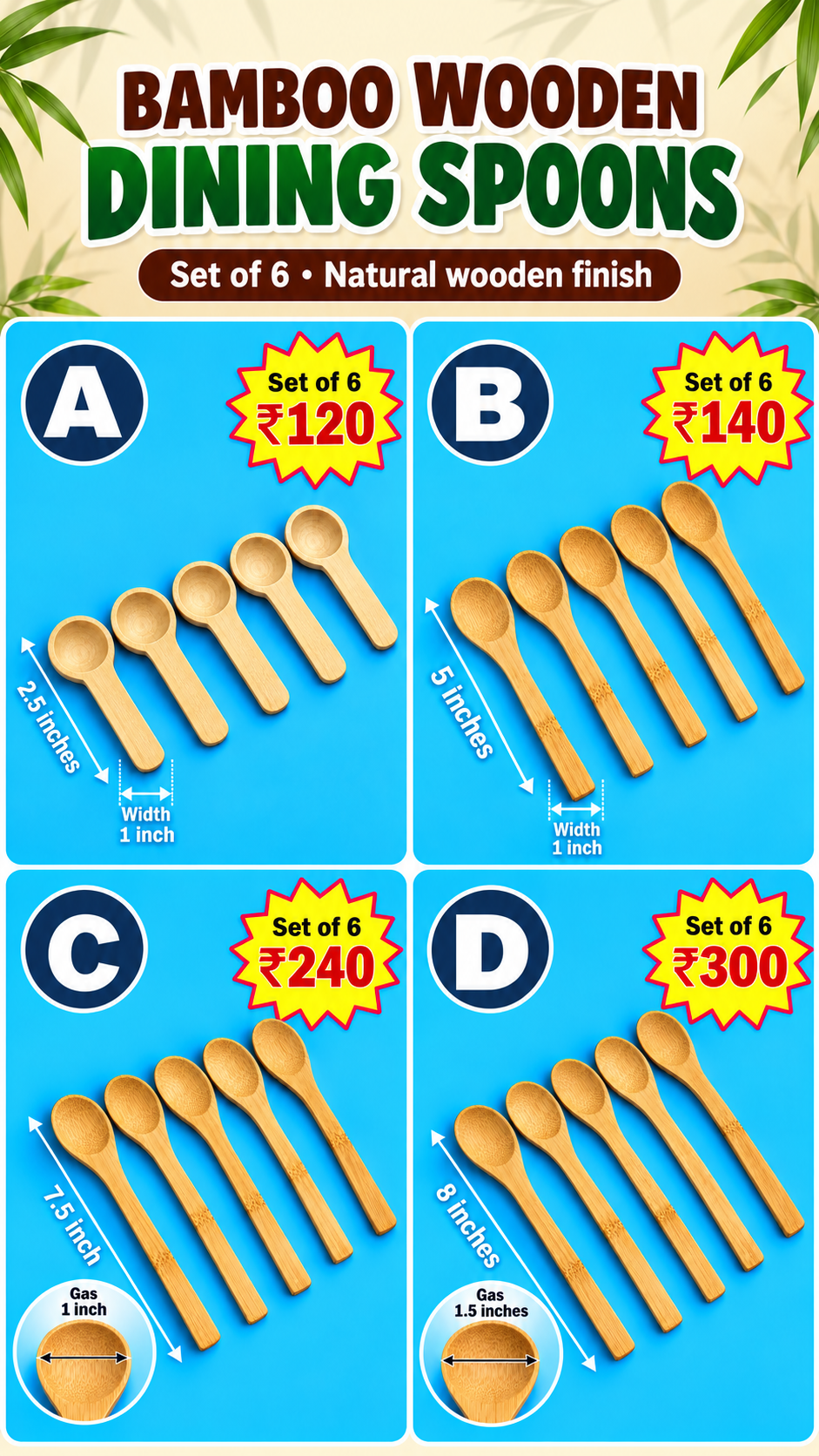 Annam's Bamboo Wood Kitchen Spoons – banner large