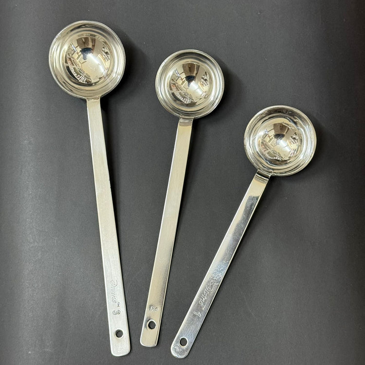 Stainless steel spoons and ladles