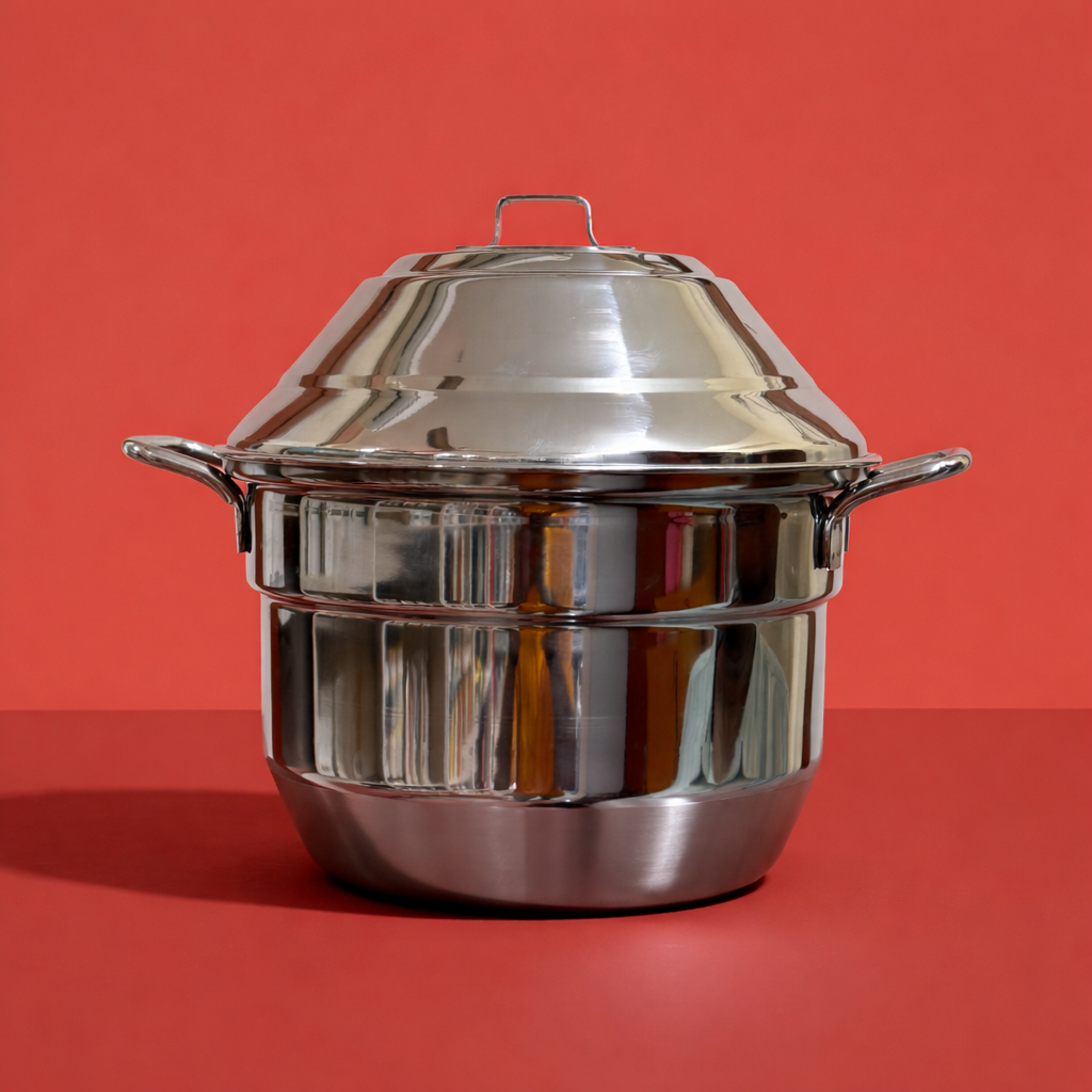10 Idli Pot with Handle – Salem Stainless Steel | Induction Compatible