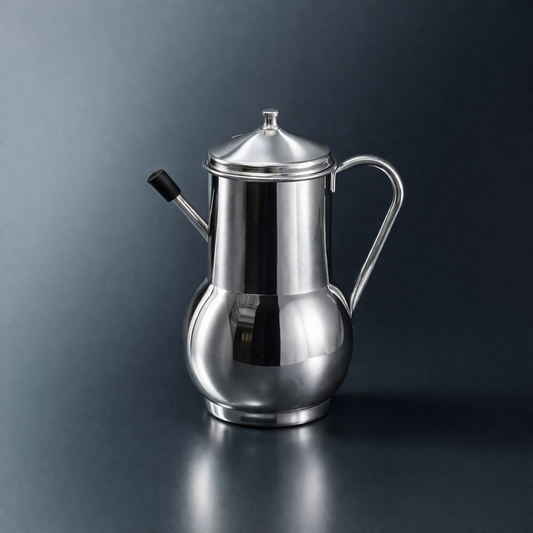 Antique Oil Jug in Stainless Steel