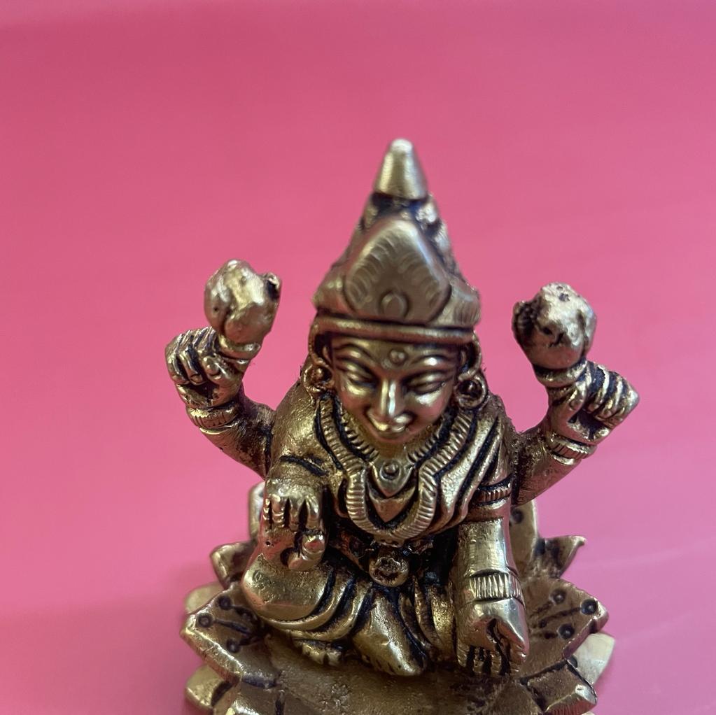 Antique Lakshmi on Lotus  Brass Lakshmi Idol