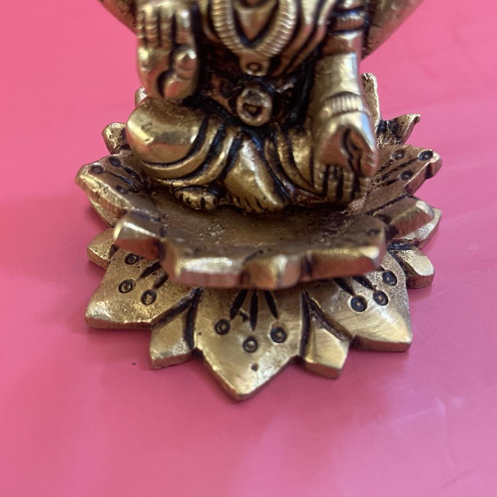 Antique Lakshmi on Lotus  Brass Lakshmi Idol