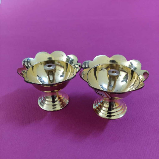 Brass Lotus Deepam Big Pair