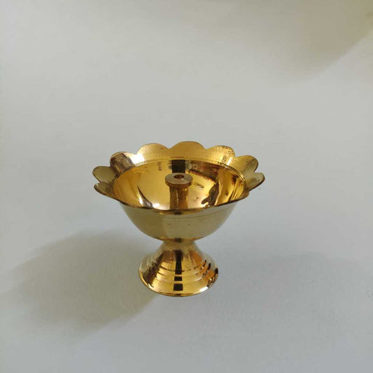 Brass Lotus Deepam Small  Single
