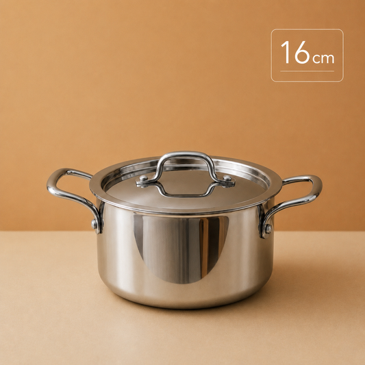 Triply Multi Cooking Pot with Lid | Induction Compatible - Stainless Steel