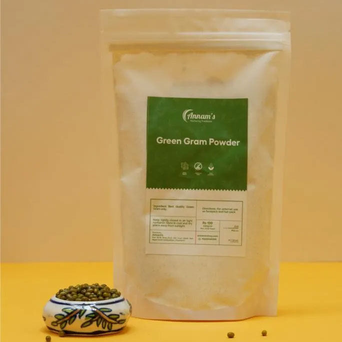 Green Gram Powder reduces acne, exfoliates your skin, moisturizes, reduces wrinkles, and brightens up your face. 