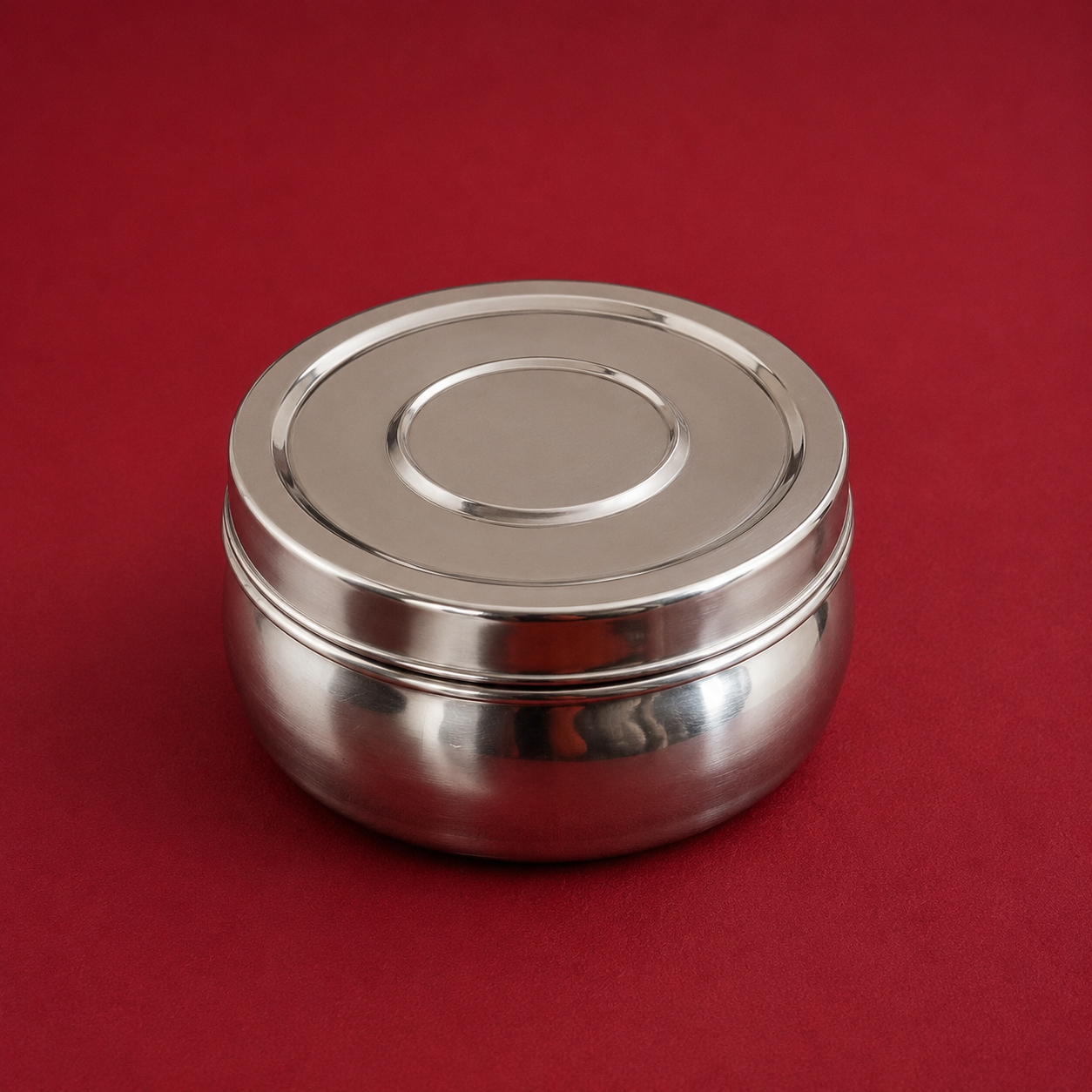 Bulging Classic Lunch Box with plate - Stainless Steel
