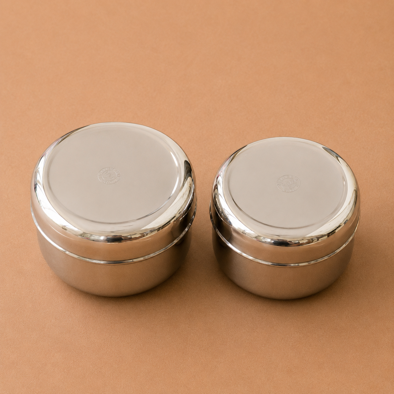 Round Snack Box Set of 2 - Stainless Steel