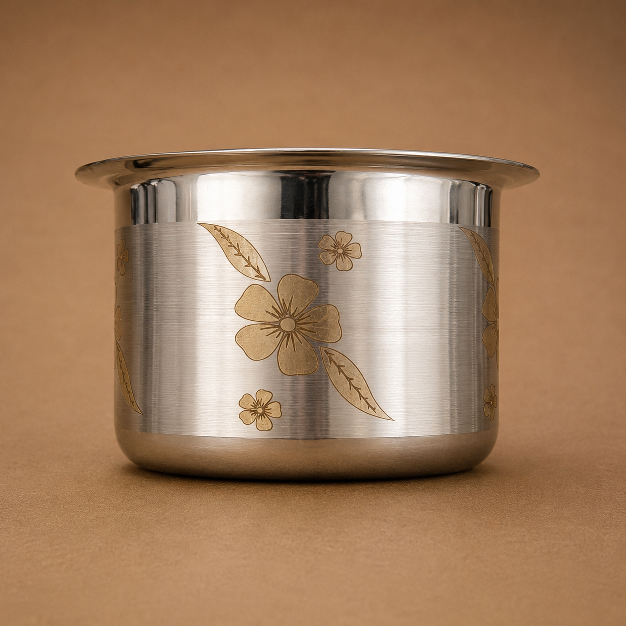 Flower engraved Adukku Satti - Stainless Steel