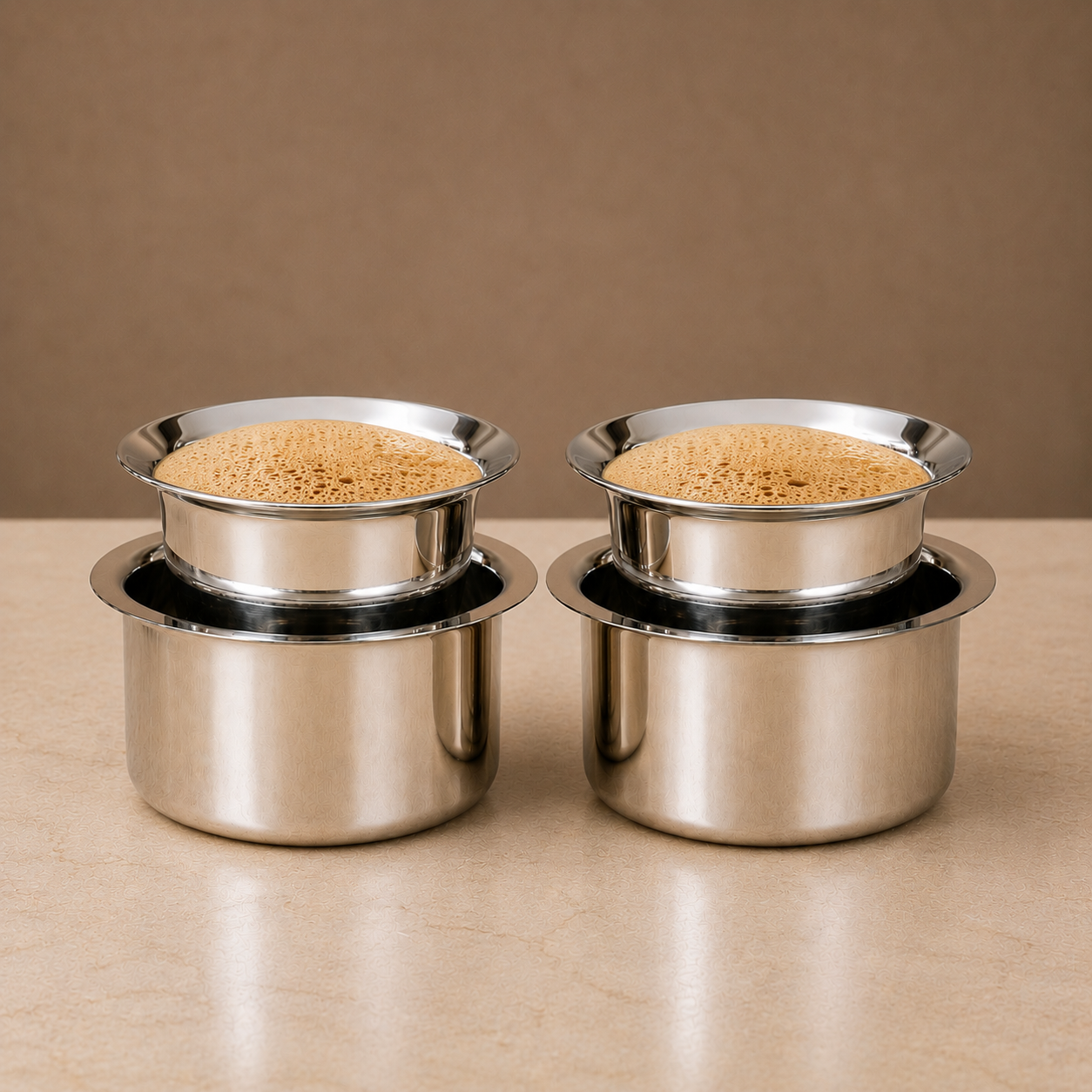 Coffee Dabara Pair - 2 Pcs set Stainless Steel