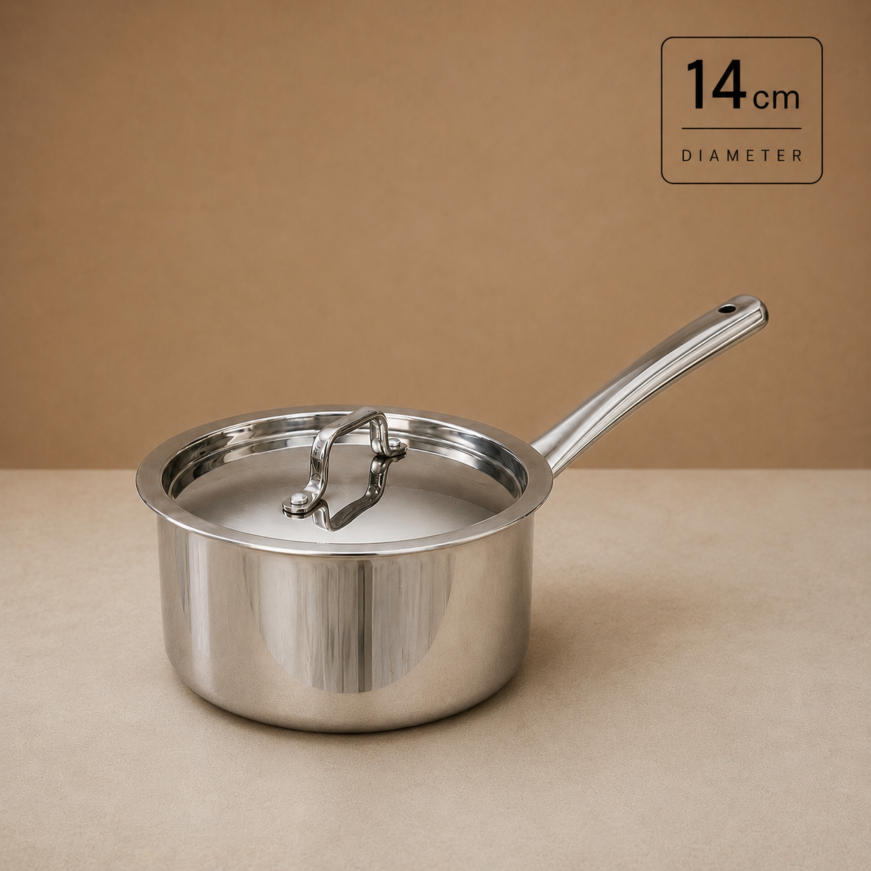 Triply Saucepan with Lid - Stainless Steel | Induction and Gas Compatible