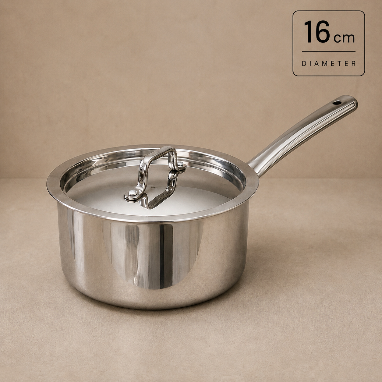 Triply Saucepan with Lid - Stainless Steel | Induction and Gas Compatible