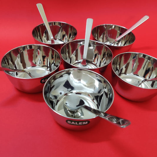Dessert Cup set of 6 with 6 Small Spoons