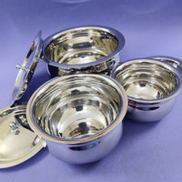 Karaikudi Apple  Serving Bowl with lid Set of 3