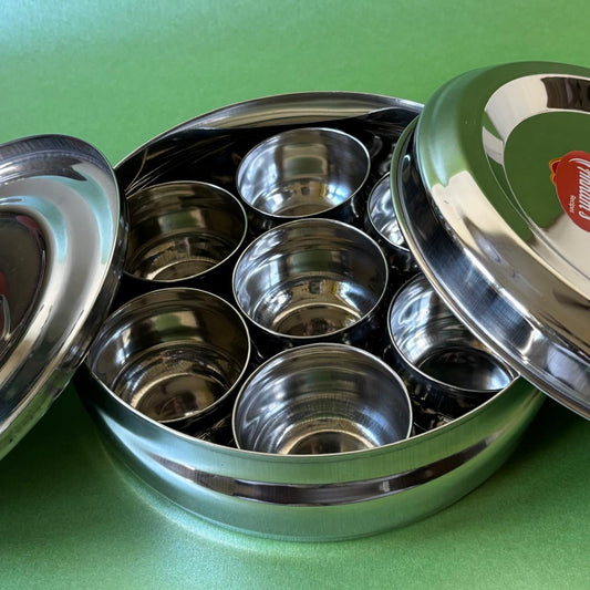 Bulging Masala box -Anjaraipetti | Stainless steel