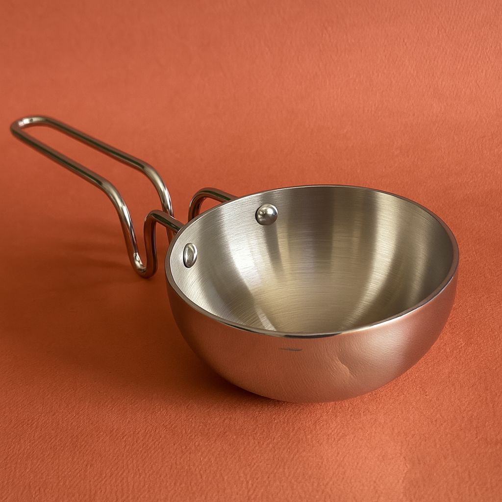 Tri-Ply Stainless Steel Tadka Pan – Small Baby Pan for Tempering