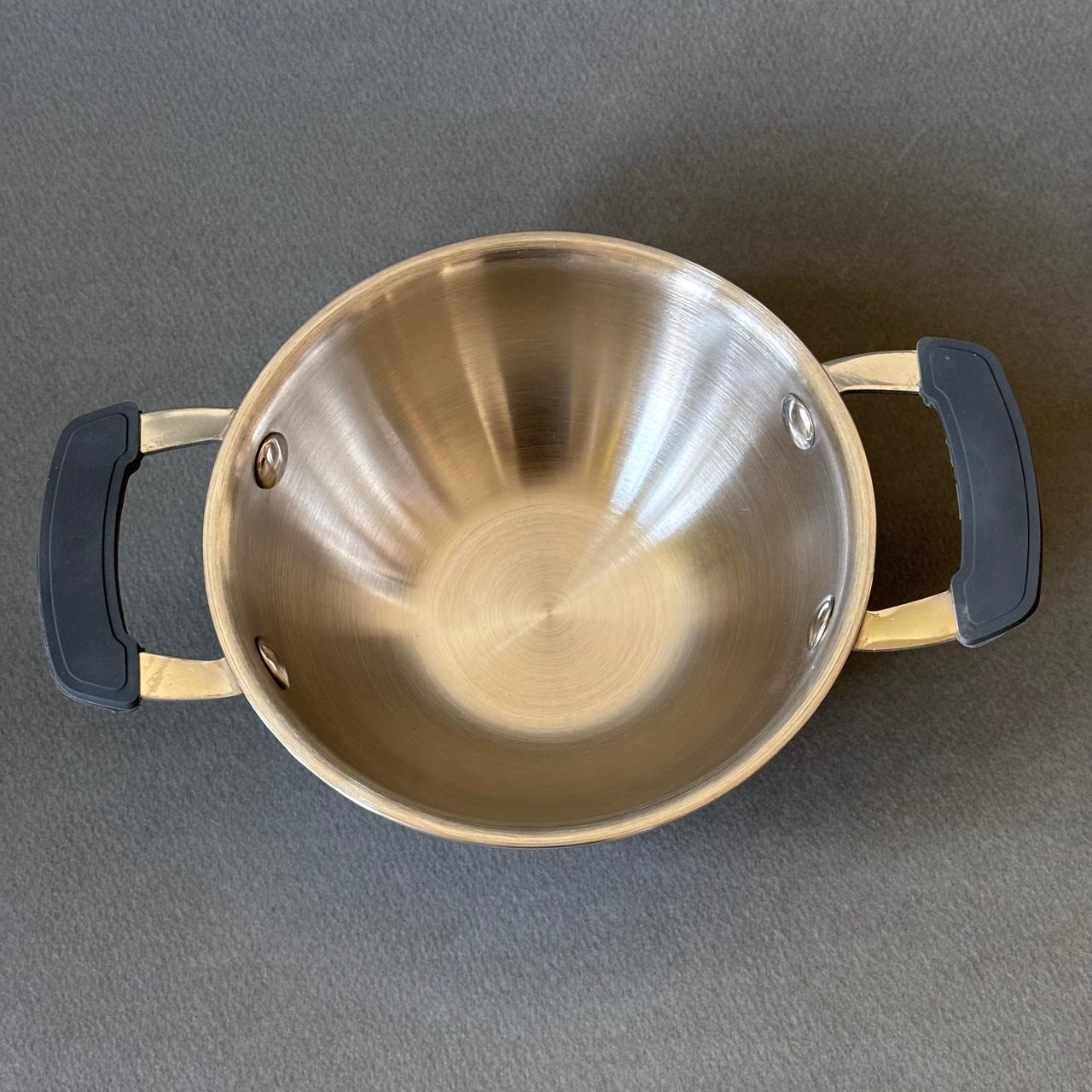 Mini Triply Stainless Steel Kadai with Silicon Handle