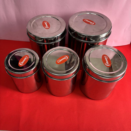 Storage Containers Kitchen - Karaikudi Kitchen Dabba set 5