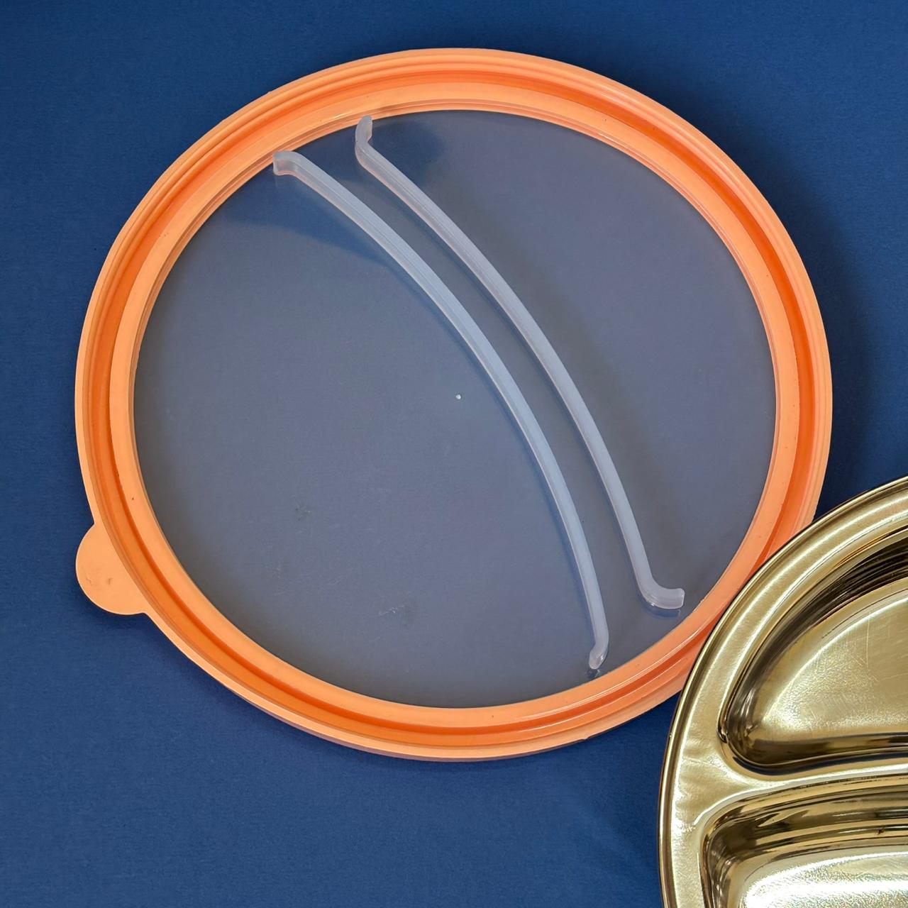 Kids Partition Lunch Pack in Stainless Steel with Plastic Lid