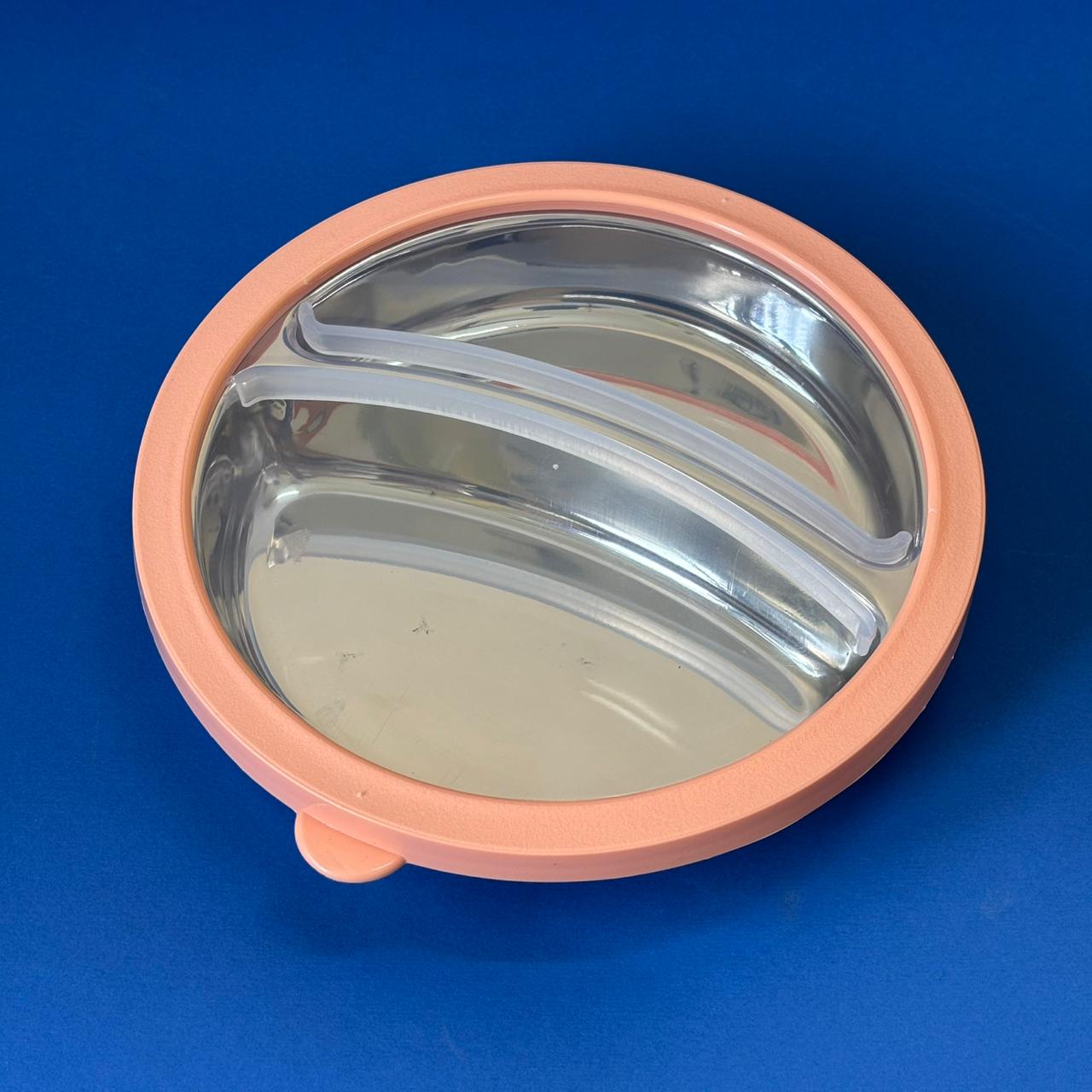 Kids Partition Lunch Pack in Stainless Steel with Plastic Lid