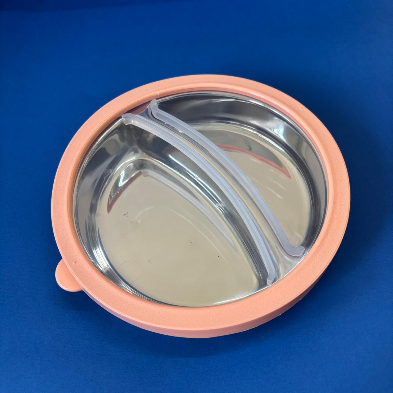 Kids Partition Lunch Pack in Stainless Steel with Plastic Lid