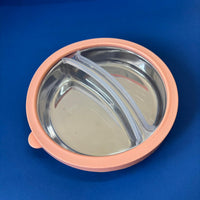 Kids Partition Lunch Pack in Stainless Steel with Plastic Lid
