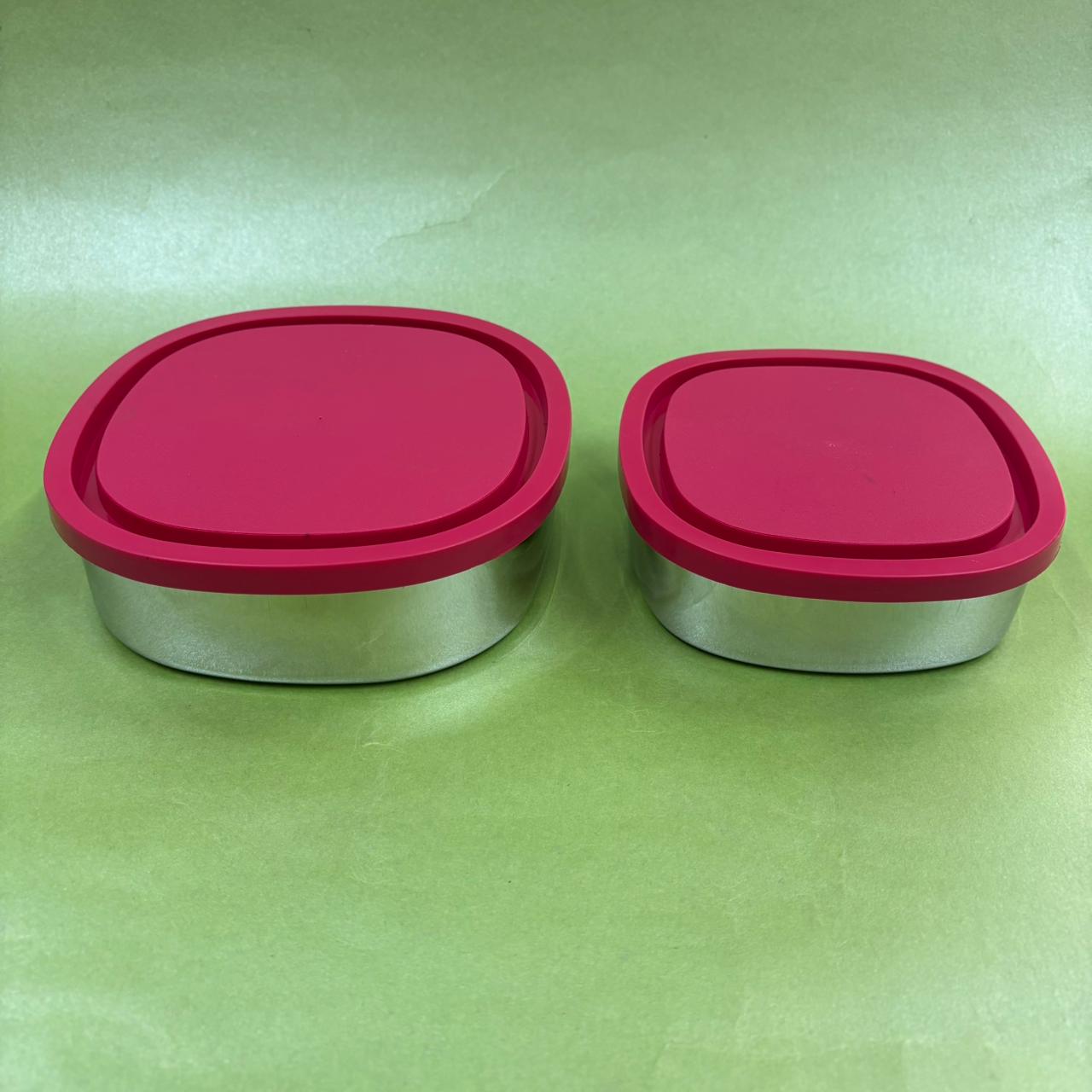 Square Container in Stainless Steel with Airtight Plastic Lid