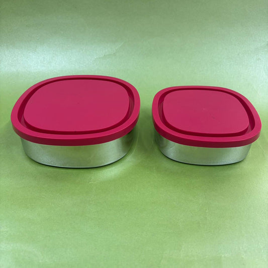 Square Container in Stainless Steel with Airtight Plastic Lid