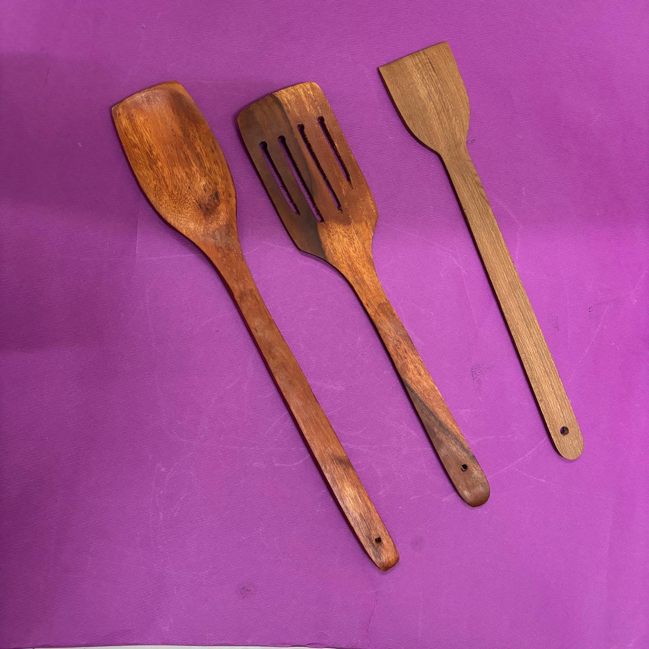 Wooden Kitchen Tools Combo – 3 Pieces