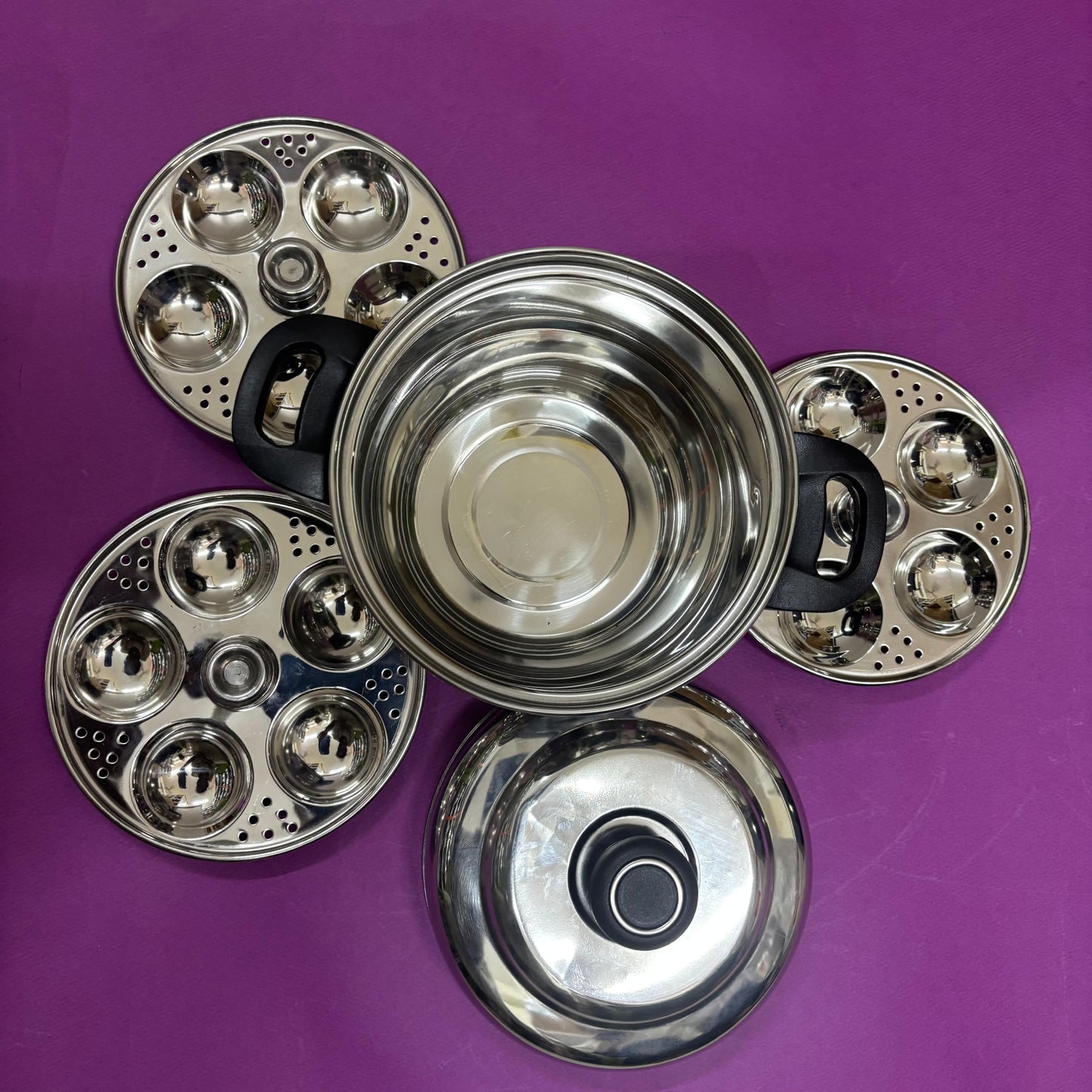 15 Mini Idli Pot in Stainless Steel