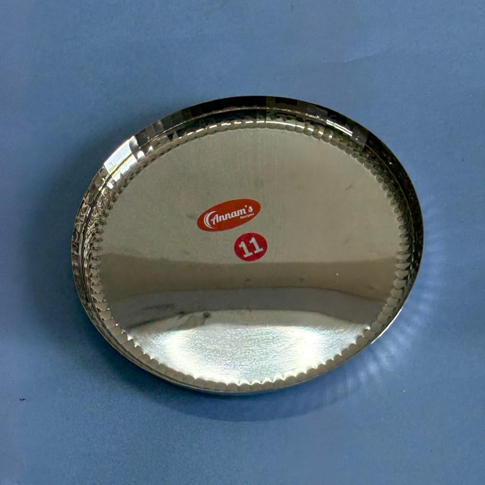 Snack Plate with Designer Edge Stainless Steel