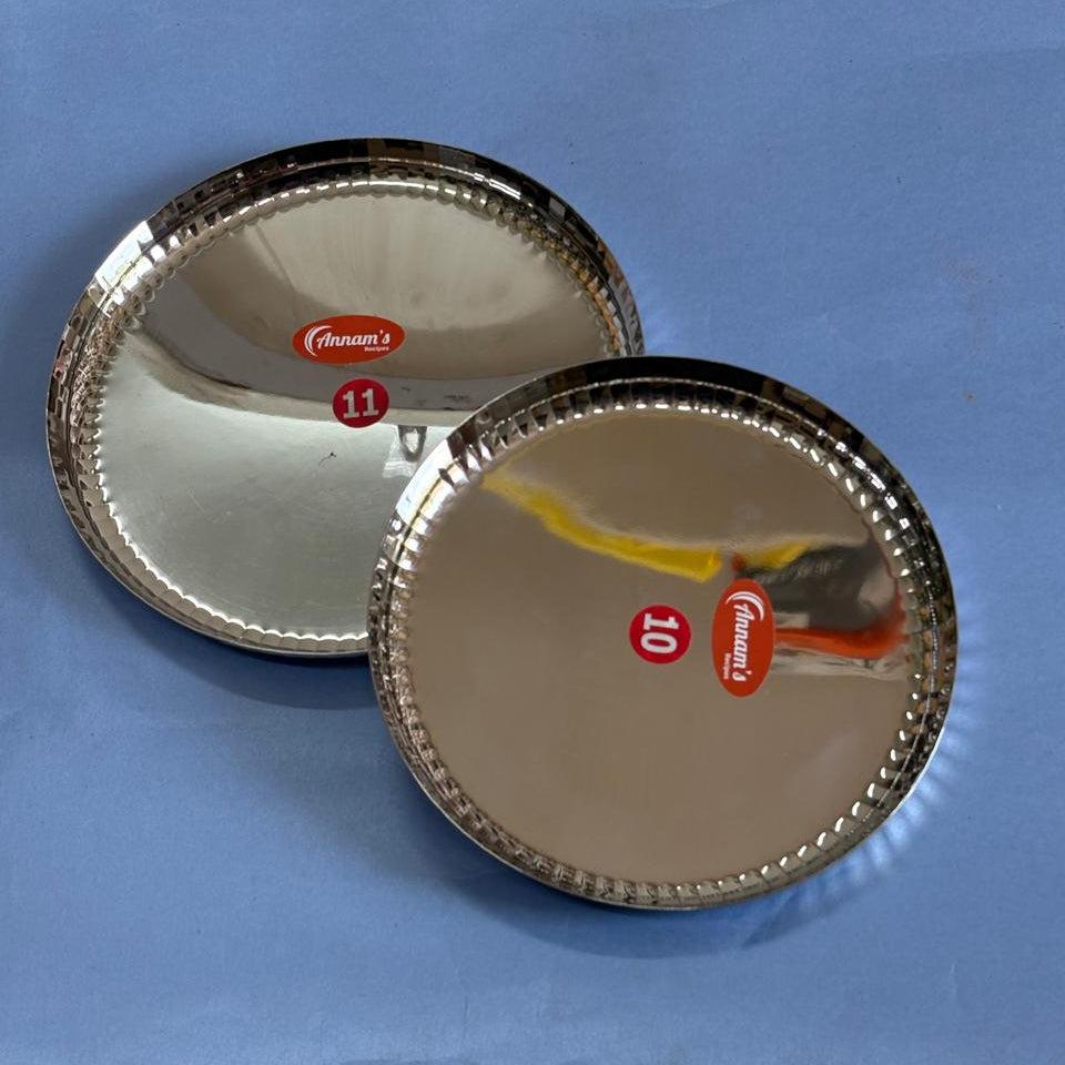 Snack Plate with Designer Edge Stainless Steel