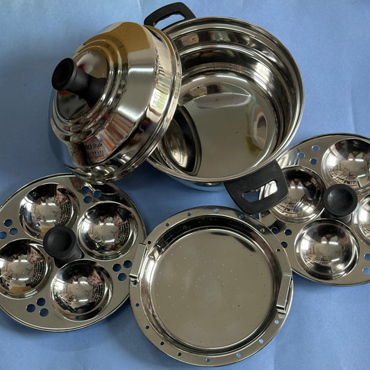 8 Idli Pot with Steamer Plate - Stainless Steel