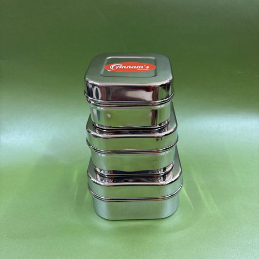 Square Lunch Box in Stainless Steel