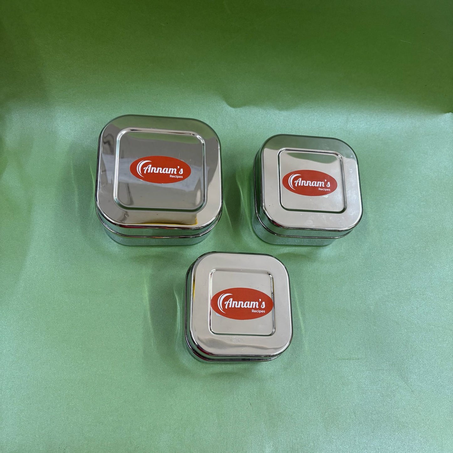 Square Lunch Box in Stainless Steel