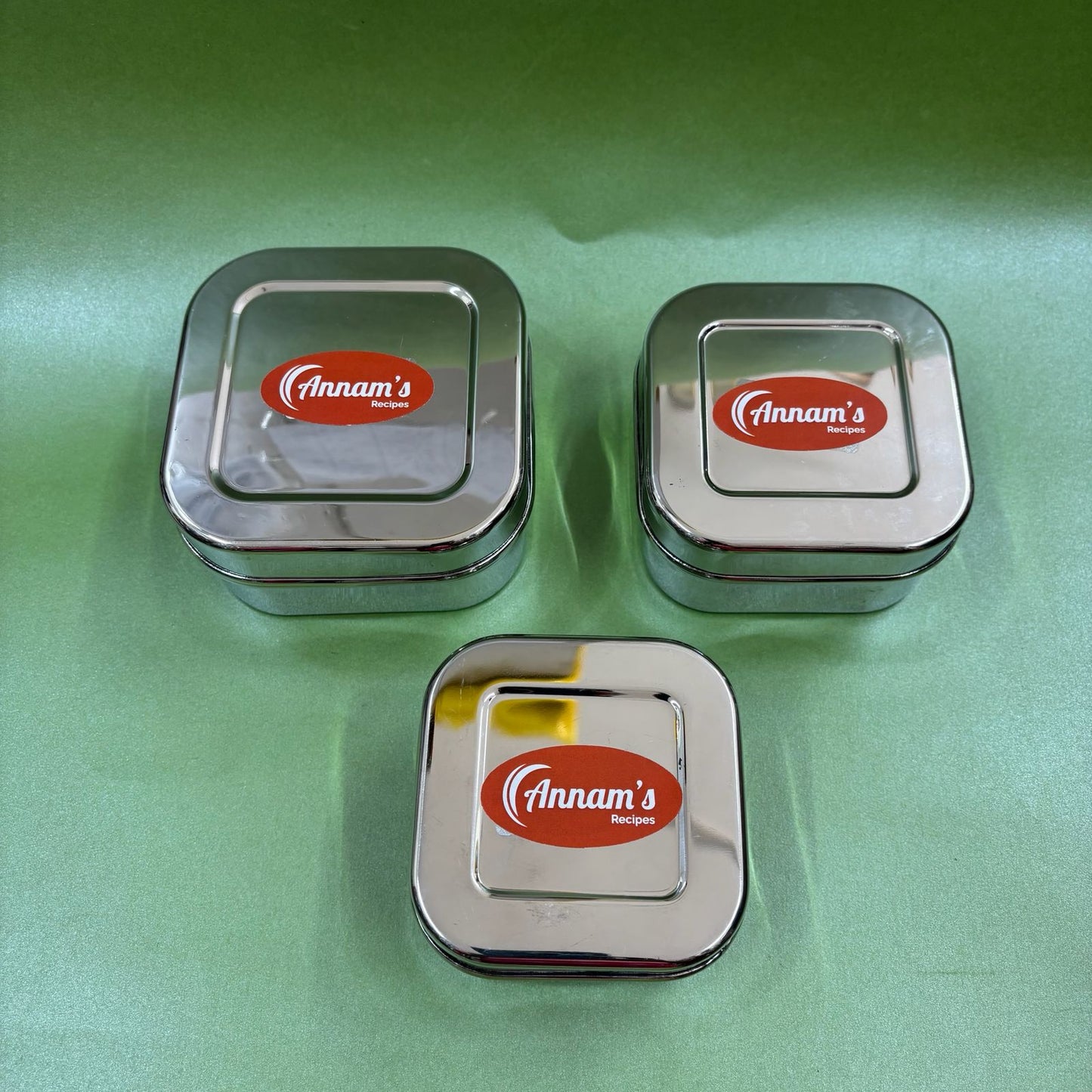 Square Lunch Box in Stainless Steel