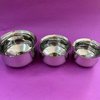 Chettinad Serving Bowl Set (Set of 3) – Stainless Steel