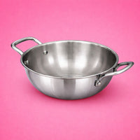Deep Stainless Steel Kadai | Triply Induction Friendly