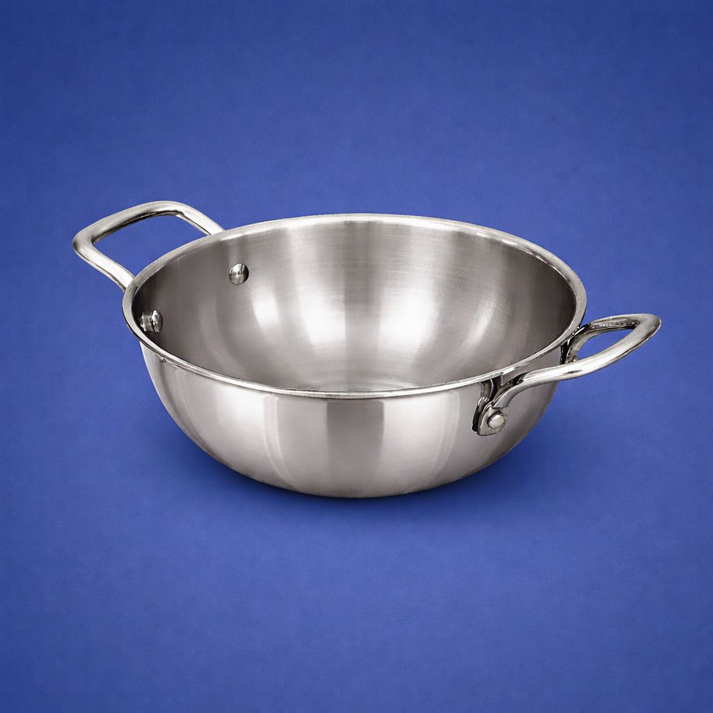 Deep Stainless Steel Kadai | Triply Induction Friendly