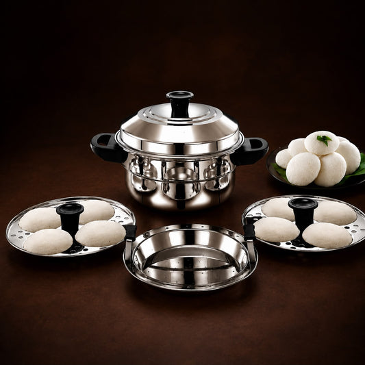8 Idli Pot with Steamer Plate - Stainless Steel