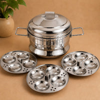 13 Idlis in 3 Plates (4+4+5) IDLI PANAI – Complete Stainless Steel