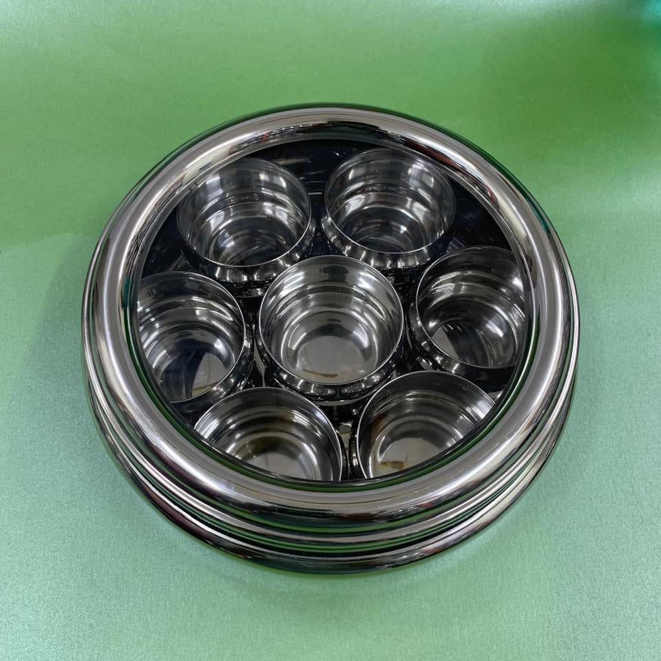 Masala Box with See-Through Lid – Stainless Steel Spice Organizer