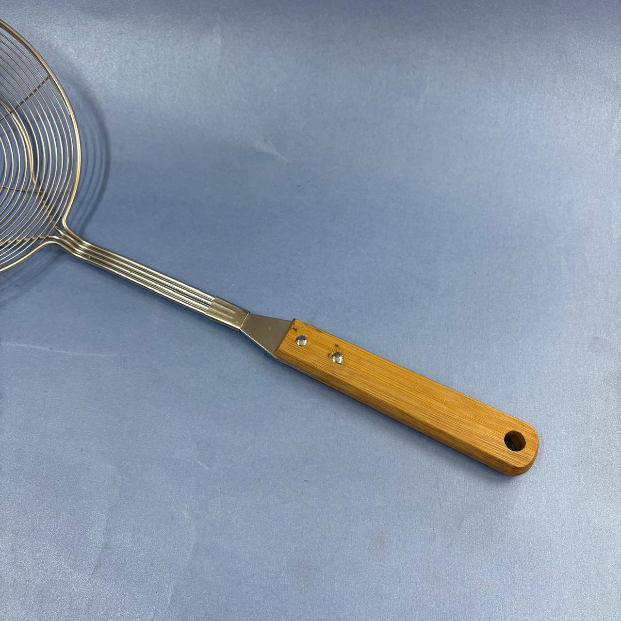 JARANI – China Model Stainless Steel Frying Ladle with Bamboo Handle