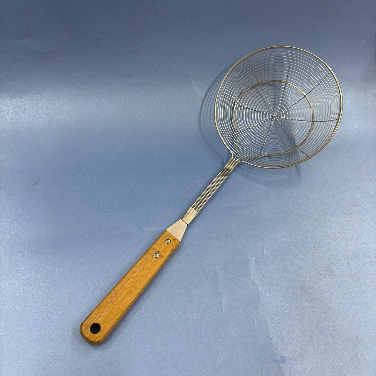 JARANI – China Model Stainless Steel Frying Ladle with Bamboo Handle