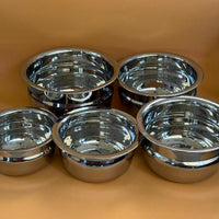 VAANA Tope Set of 5 - Stainless Steel Chettinad Adukku