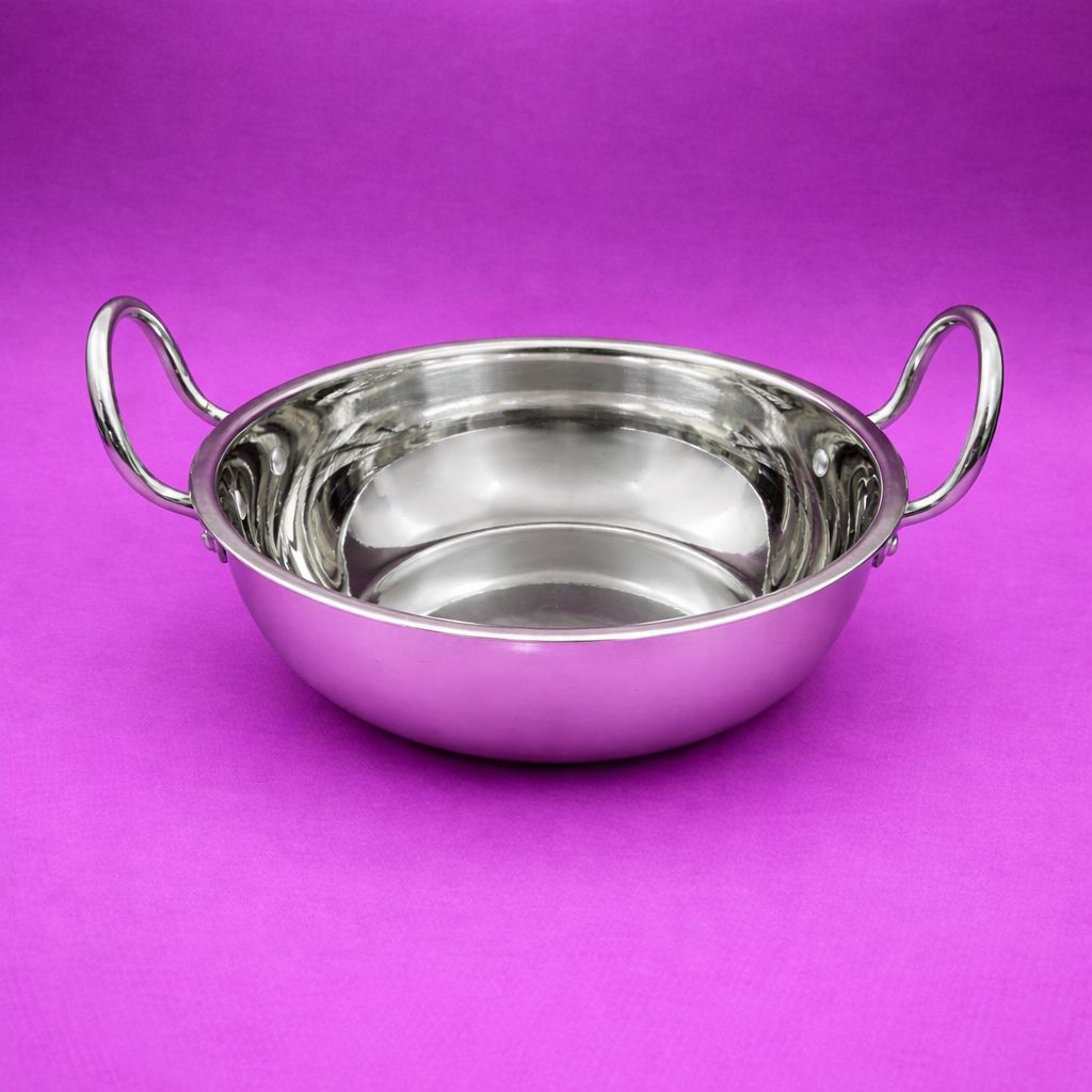 Flat Bottom Deep Stainless Steel Kadai – Induction Base